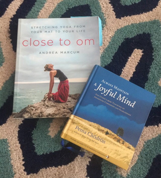 October's book club books:  Close to Om and Always Maintain a Joyful Mind.