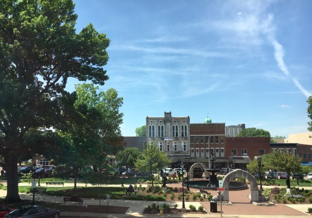 View of Fountain Square from the studio.